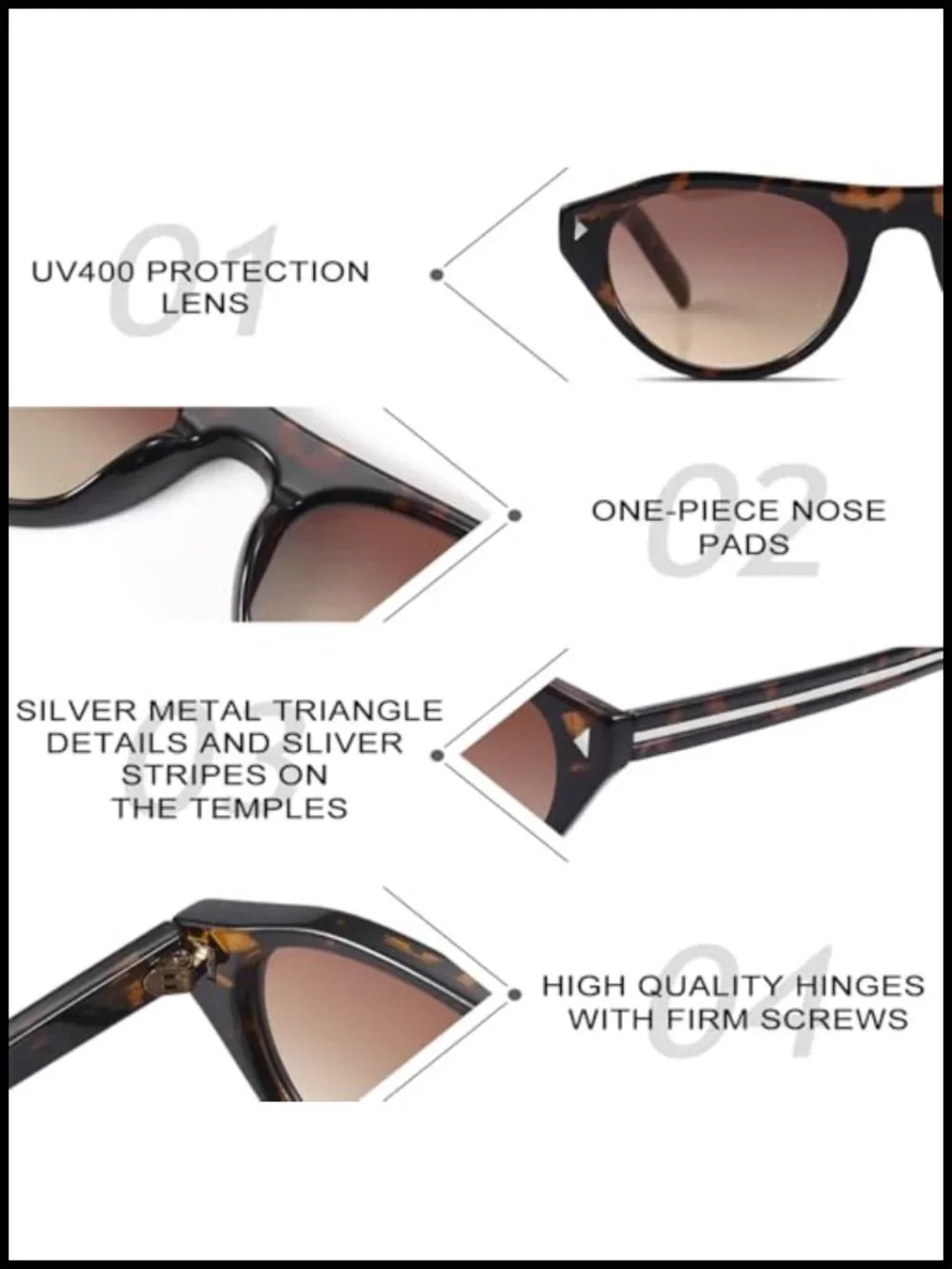 Retro Oval Cat Eye Sunglasses UV400 Protection Narrow Frame